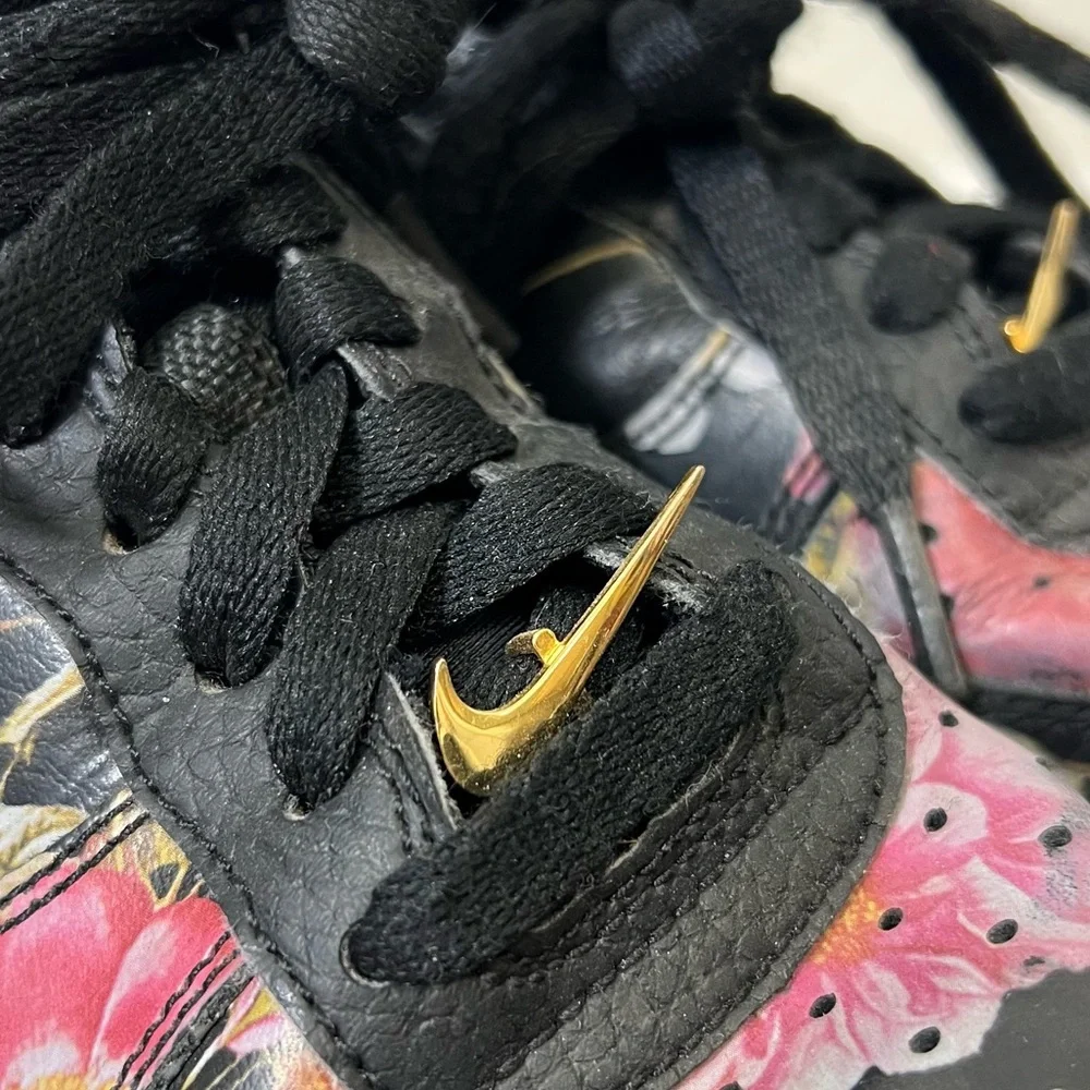 Nike AIR FORCE 1 LOW 'FLORAL' Black Size 7 Women’s AO1017 002
